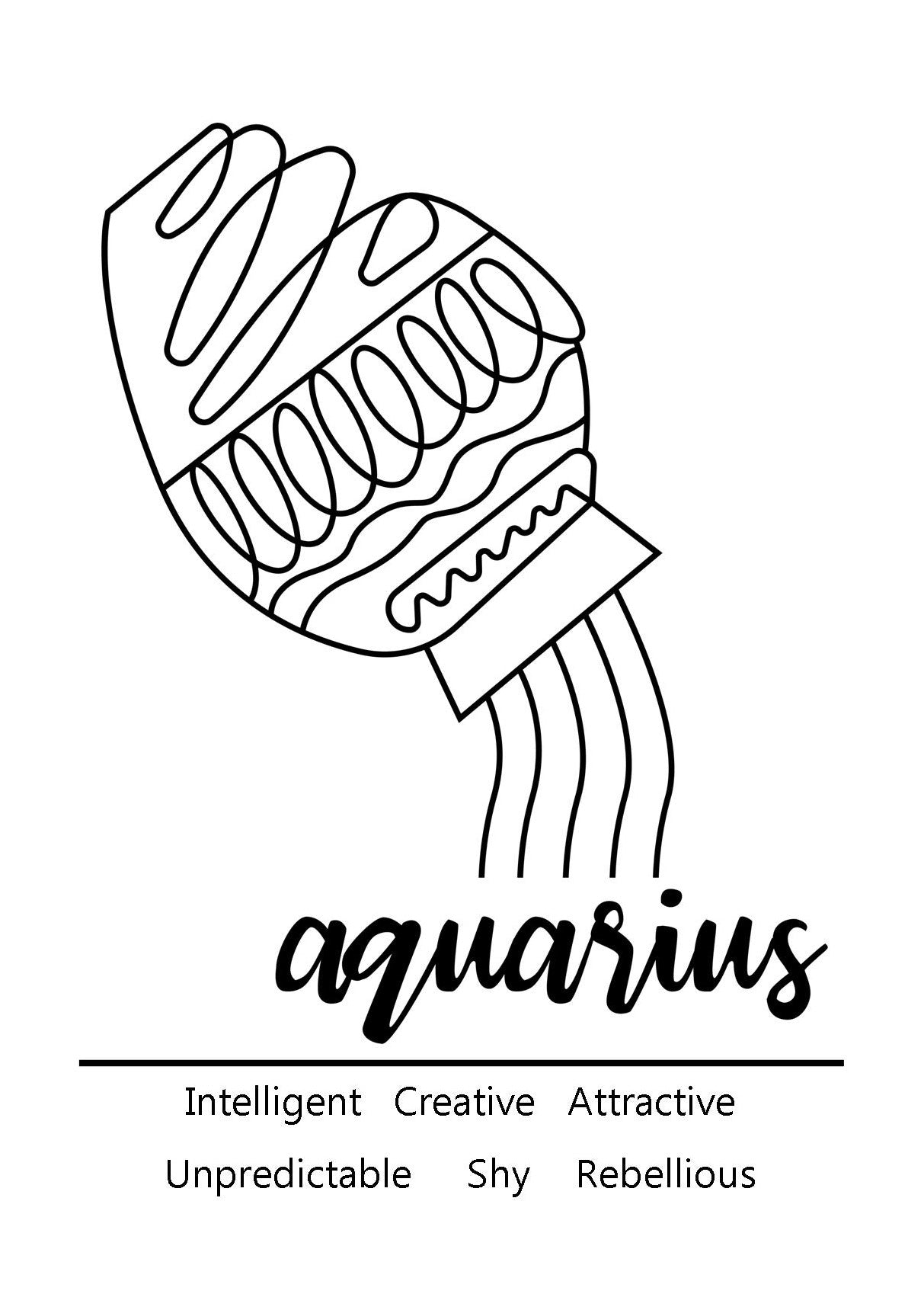 Aquarius Zodiac Star Sign Traits A4 Print Poster