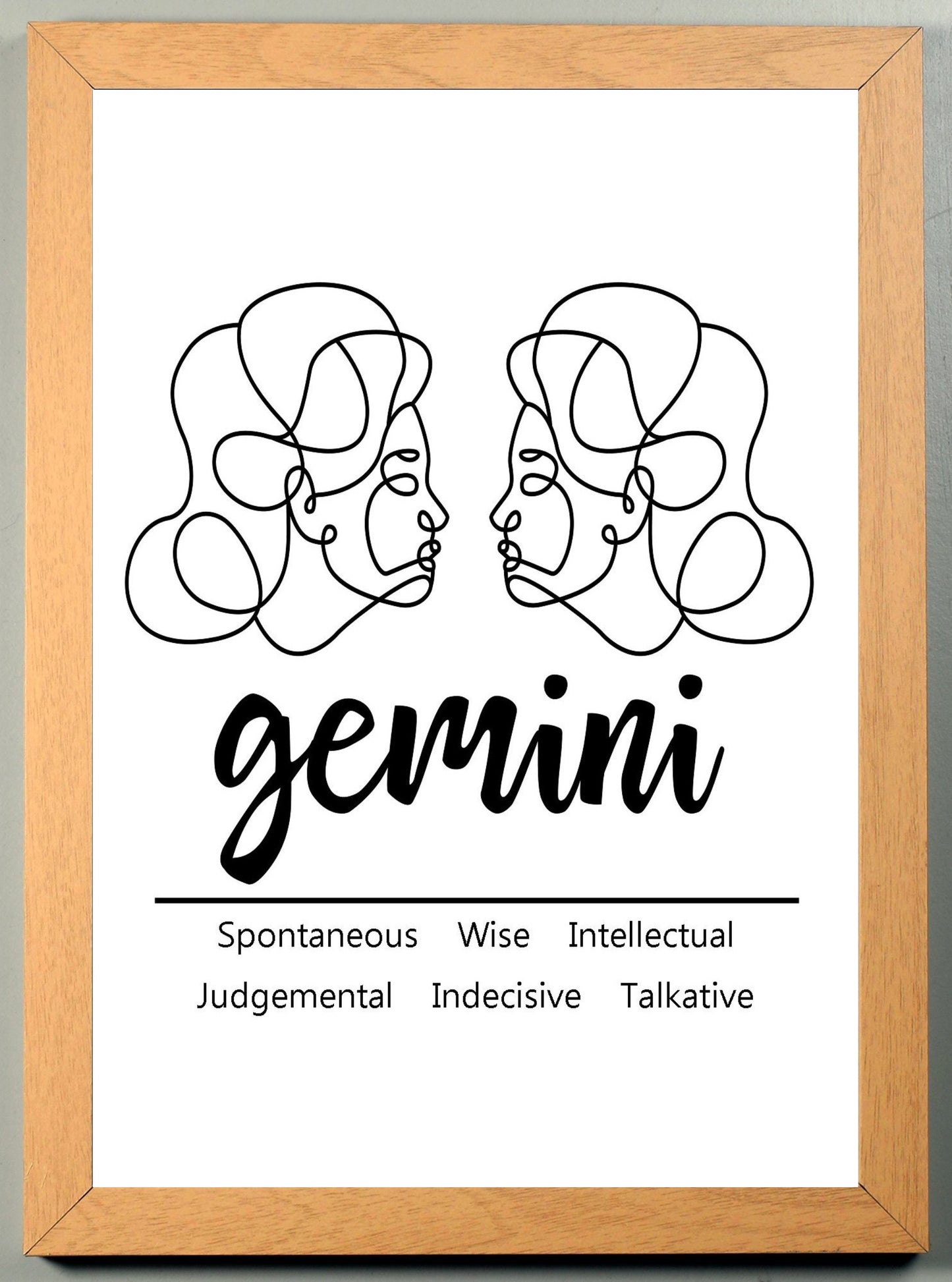 Gemini Zodiac Star Sign Traits A4 Print Poster