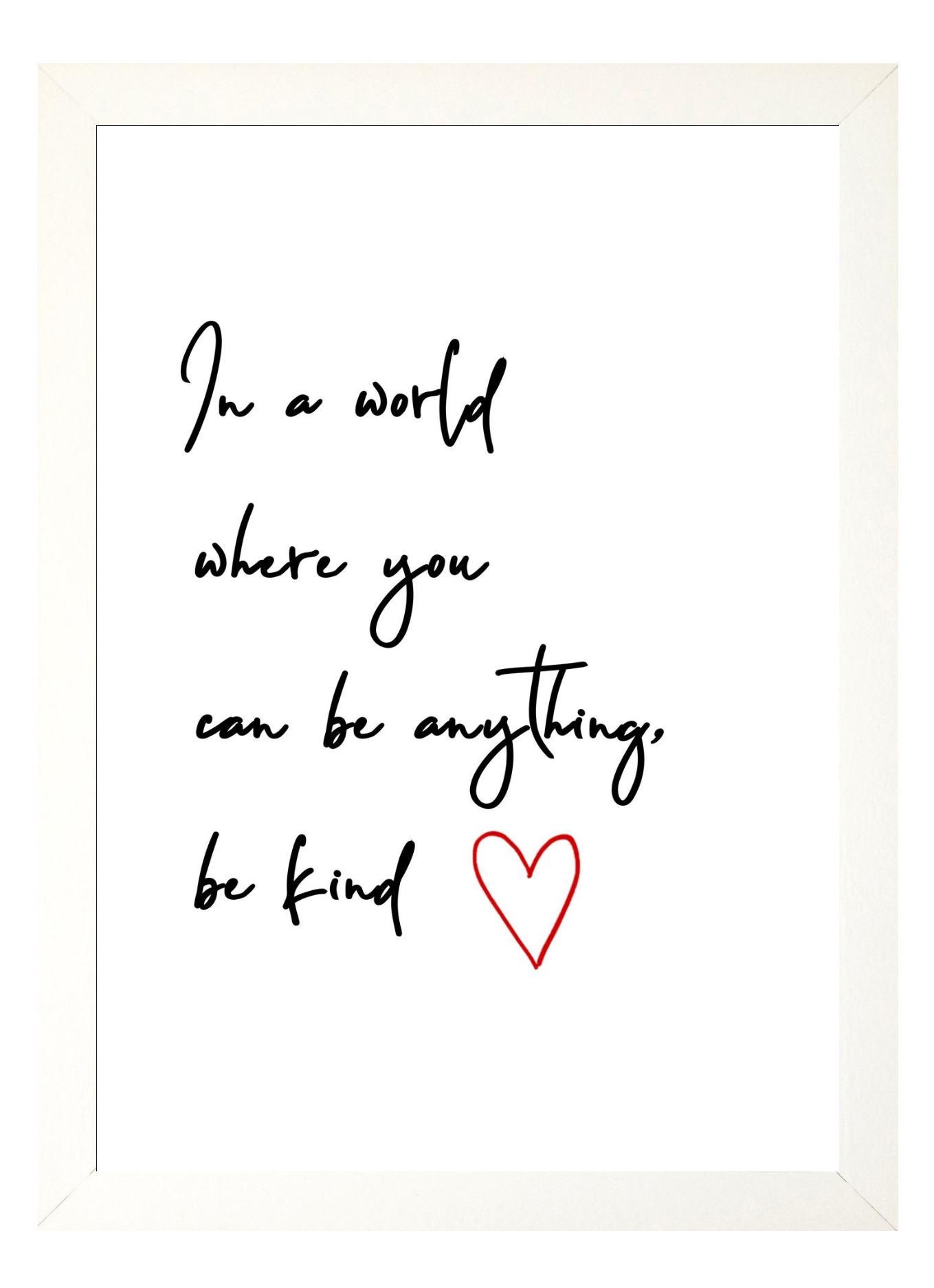 In a World Where You Can be Anything Inspirational Wall Art Print Poster