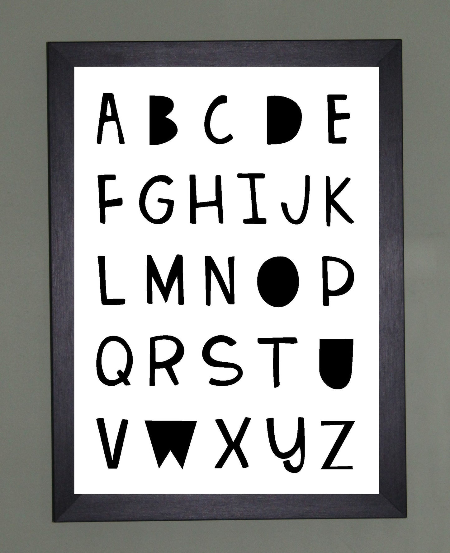 Alphabet A4 Print Boy / Girl Childrens Nursery Wall Art Black Print Poster
