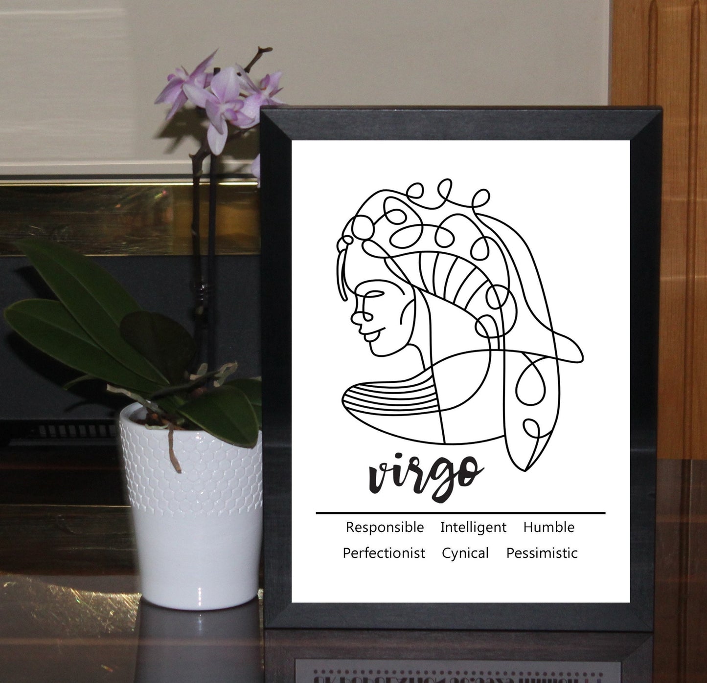 Virgo Zodiac Star Sign Traits A4 Poster Sold as the Print Only or in a Choice of Frames…