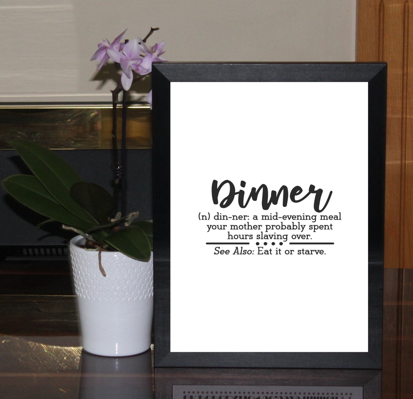 Dinner Definition A4 Fun Print Wall Art Home Decor Gift Print Poster