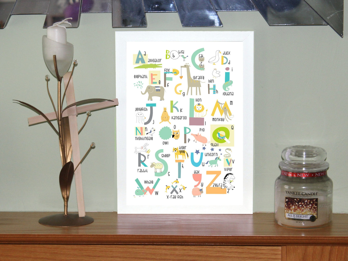 Animal Alphabet A4 Print Childrens Nursery Wall Art Print Poster