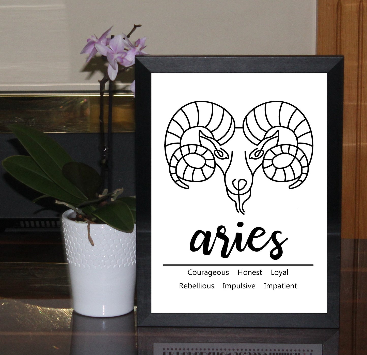 Aries Zodiac Star Sign Traits A4 Print Poster