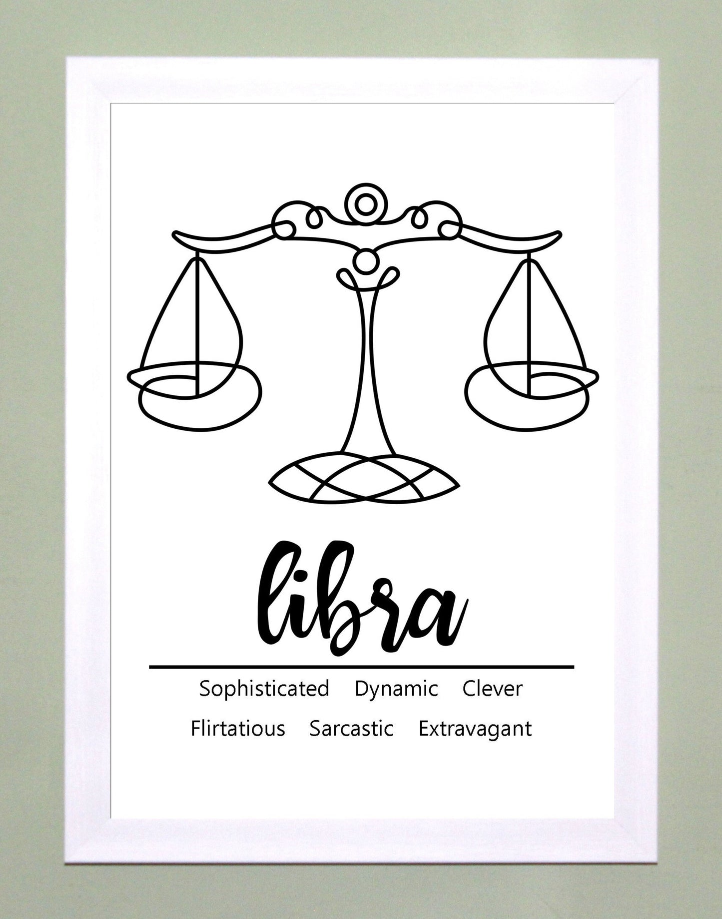 Libra Zodiac Star Sign Traits A4 Print Poster