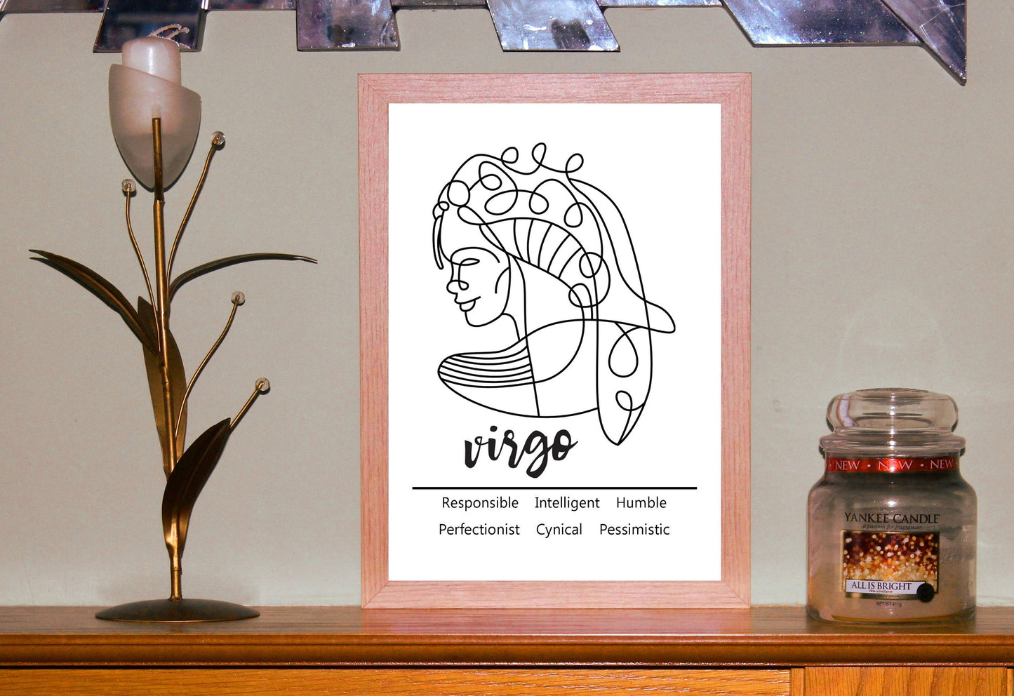 Virgo Zodiac Star Sign Traits A4 Poster Sold as the Print Only or in a Choice of Frames…
