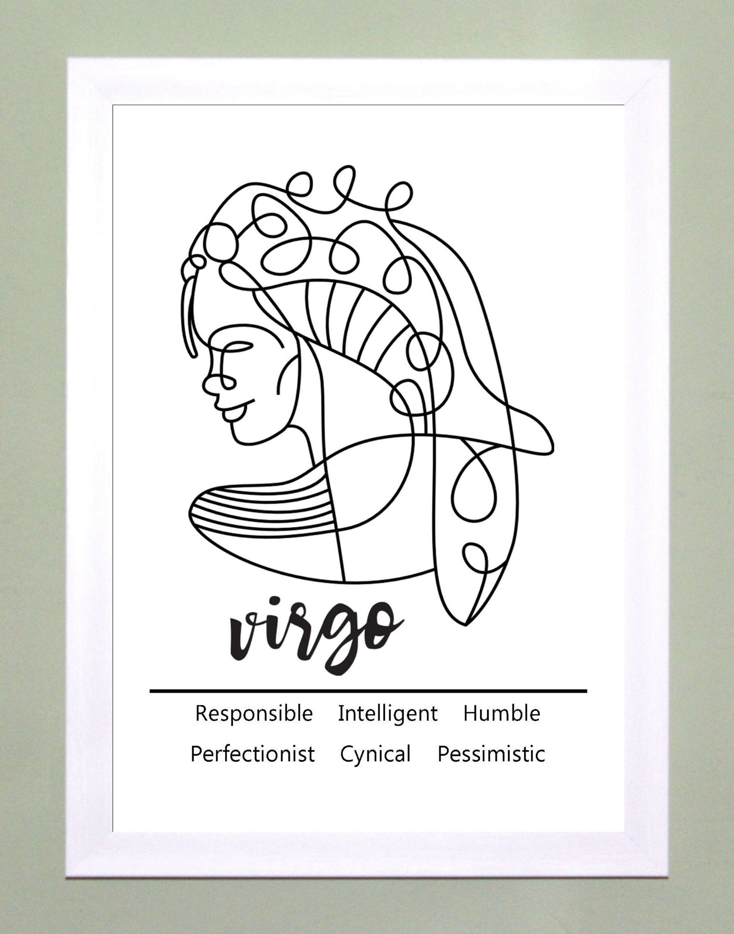 Virgo Zodiac Star Sign Traits A4 Poster Sold as the Print Only or in a Choice of Frames…
