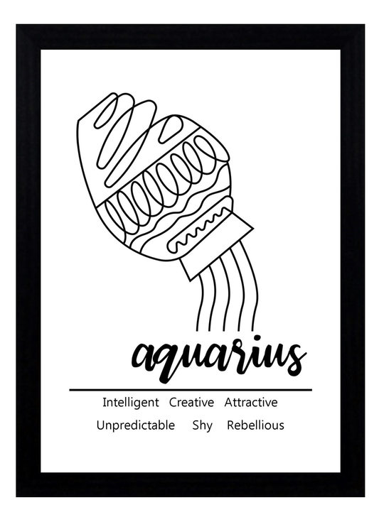 Aquarius Zodiac Star Sign Traits A4 Print Poster