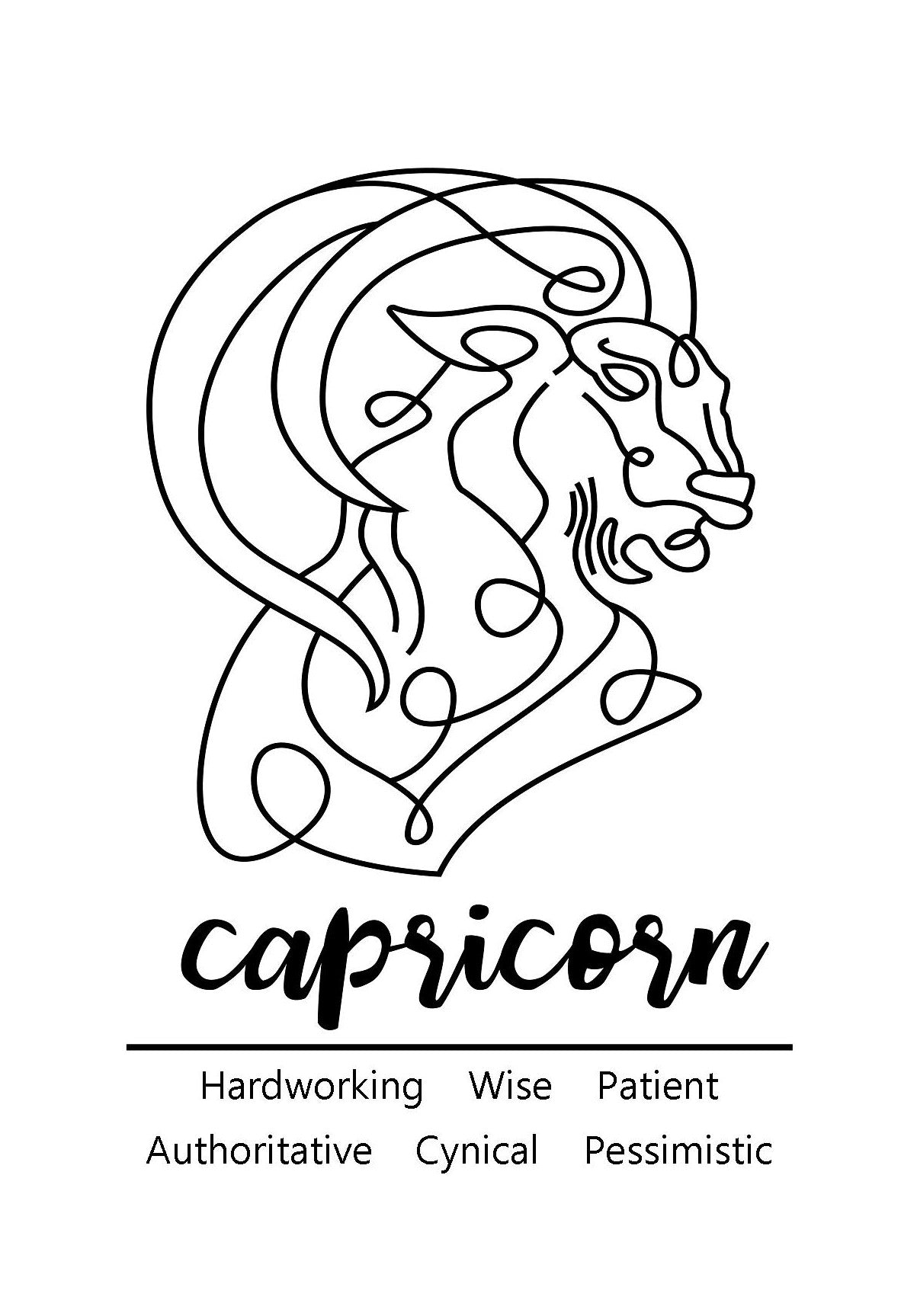 Capricorn Zodiac Star Sign Traits A4 Print Poster