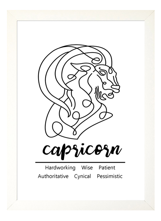 Capricorn Zodiac Star Sign Traits A4 Print Poster