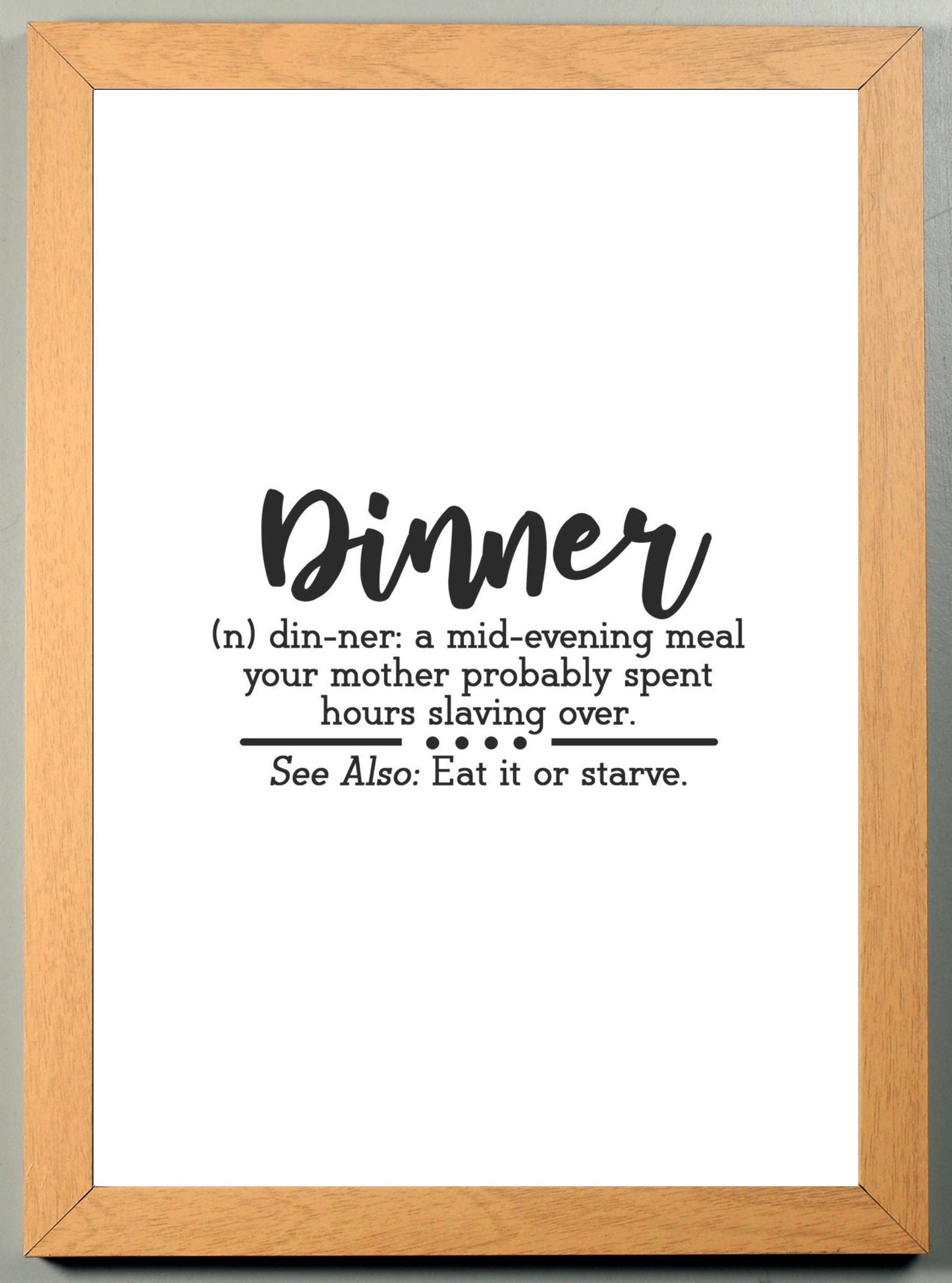 Dinner Definition A4 Fun Print Wall Art Home Decor Gift Print Poster