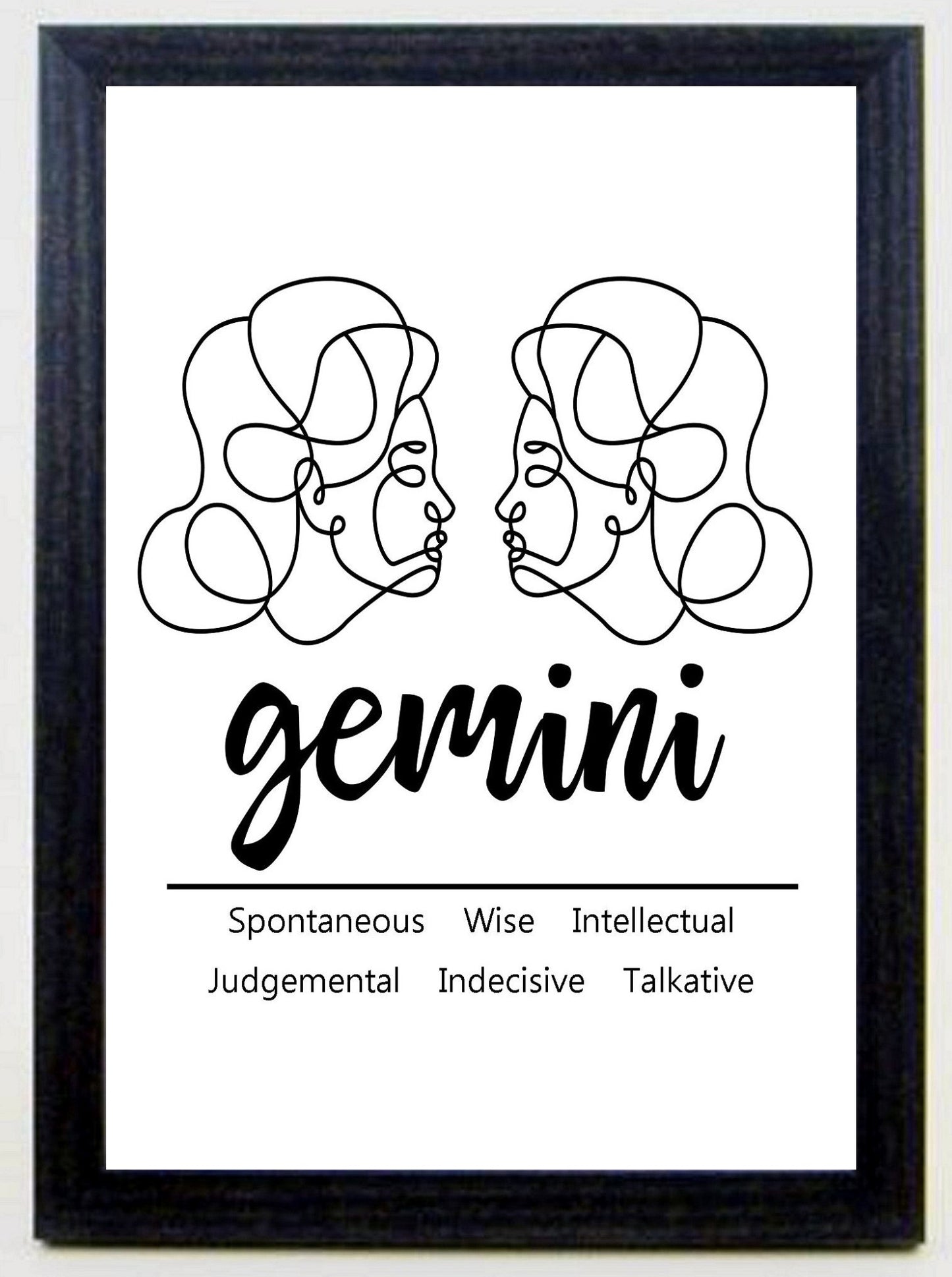 Gemini Zodiac Star Sign Traits A4 Print Poster