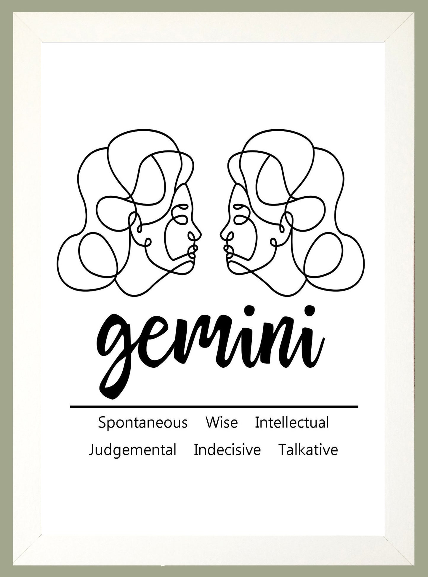 Gemini Zodiac Star Sign Traits A4 Print Poster