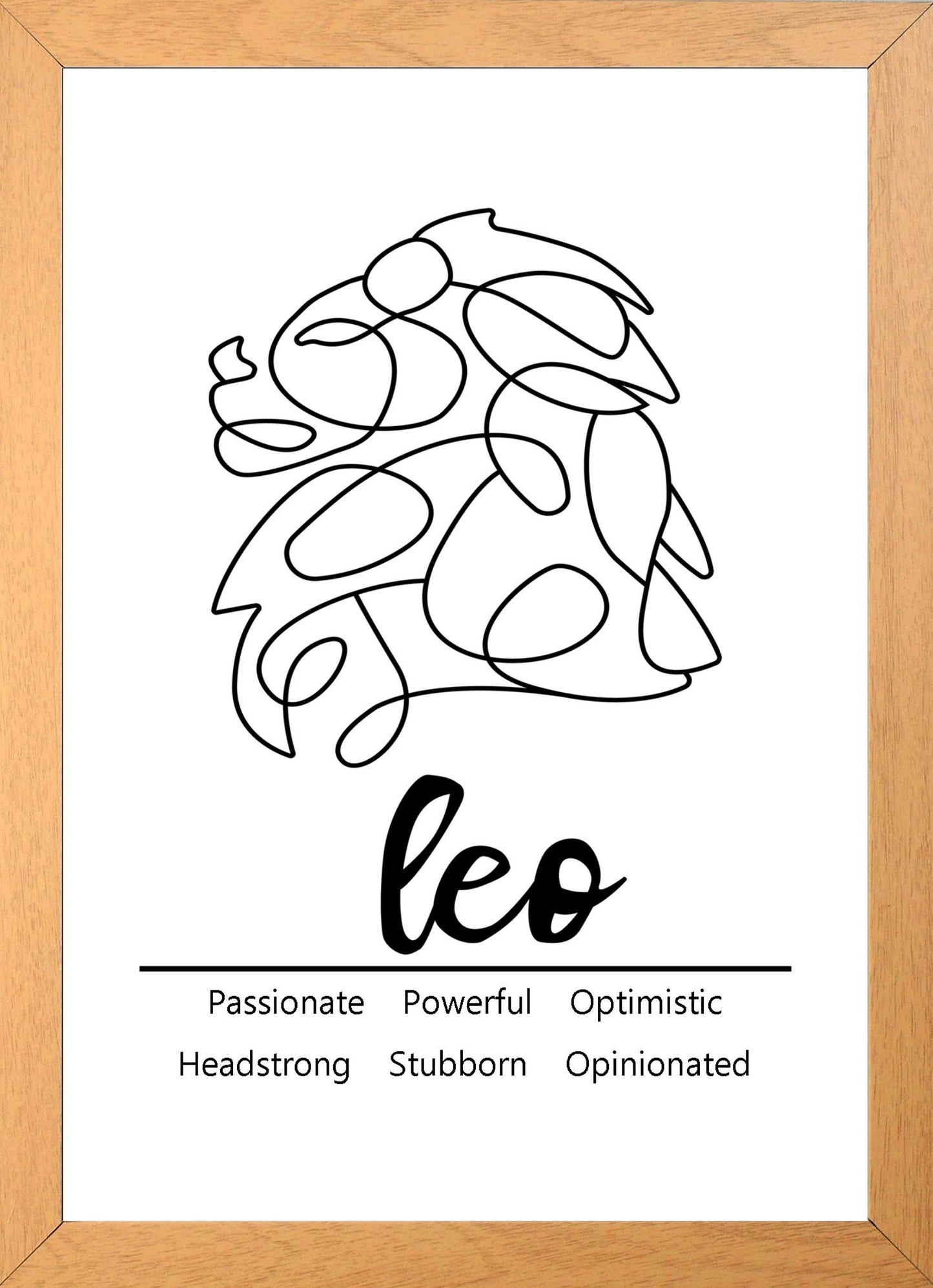 Leo Zodiac Star Sign Traits A4 Print Poster