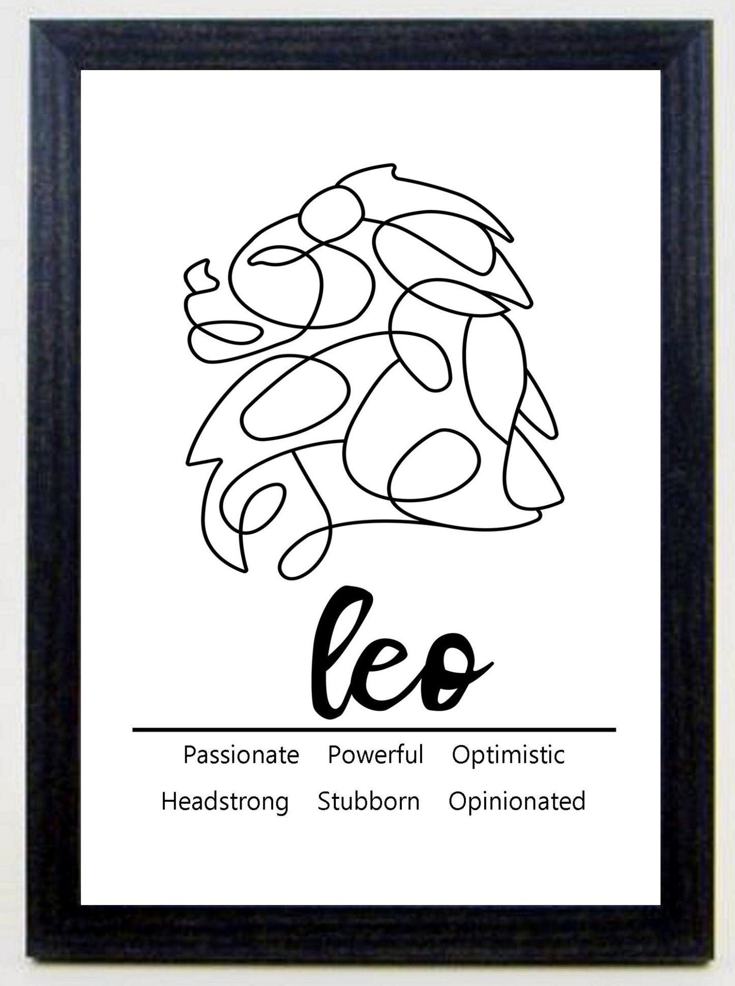 Leo Zodiac Star Sign Traits A4 Print Poster