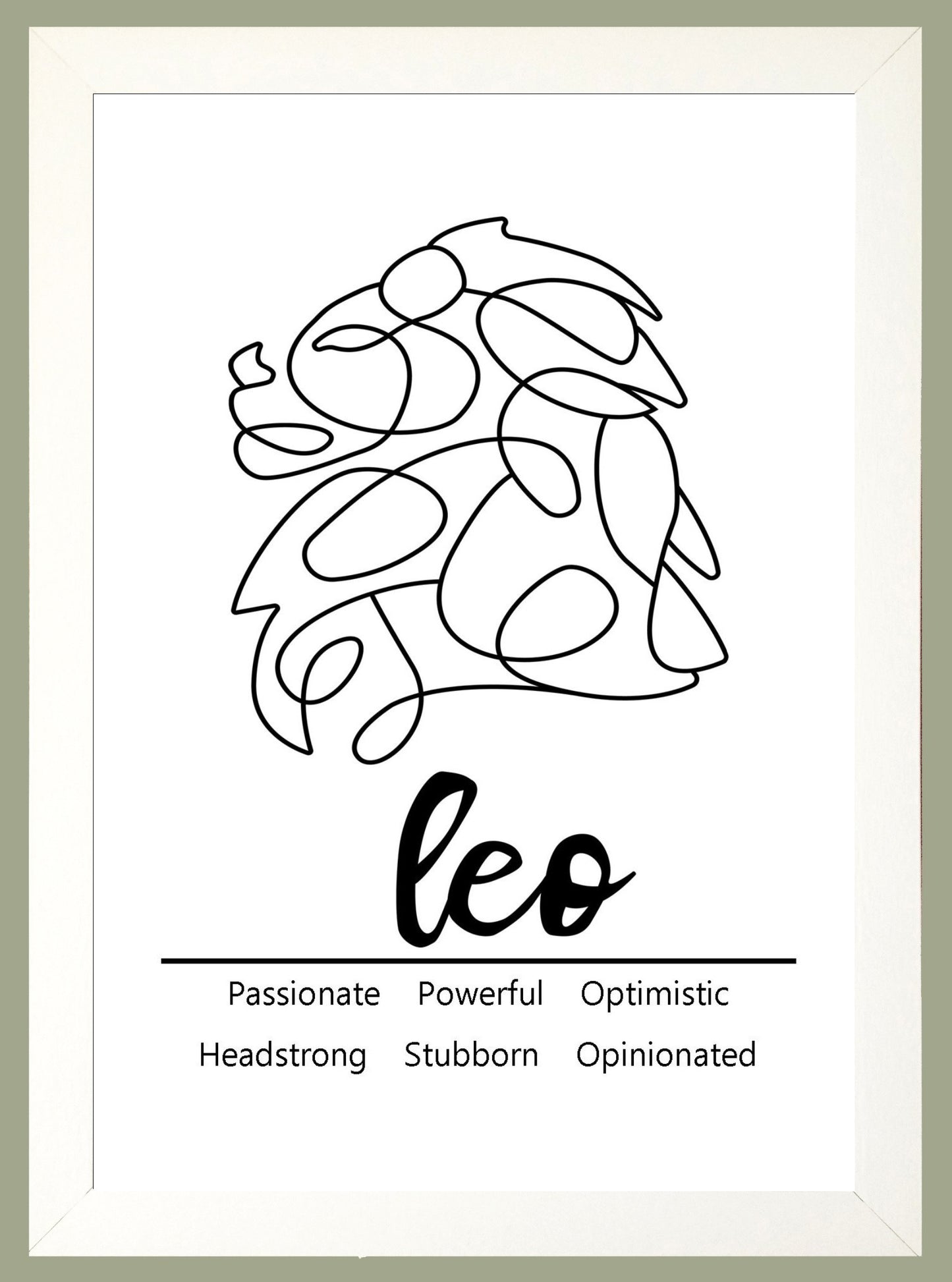 Leo Zodiac Star Sign Traits A4 Print Poster