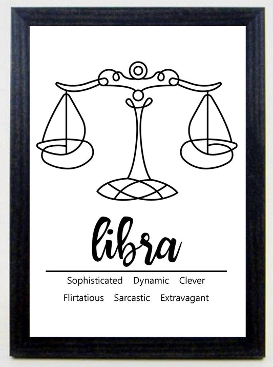 Libra Zodiac Star Sign Traits A4 Print Poster