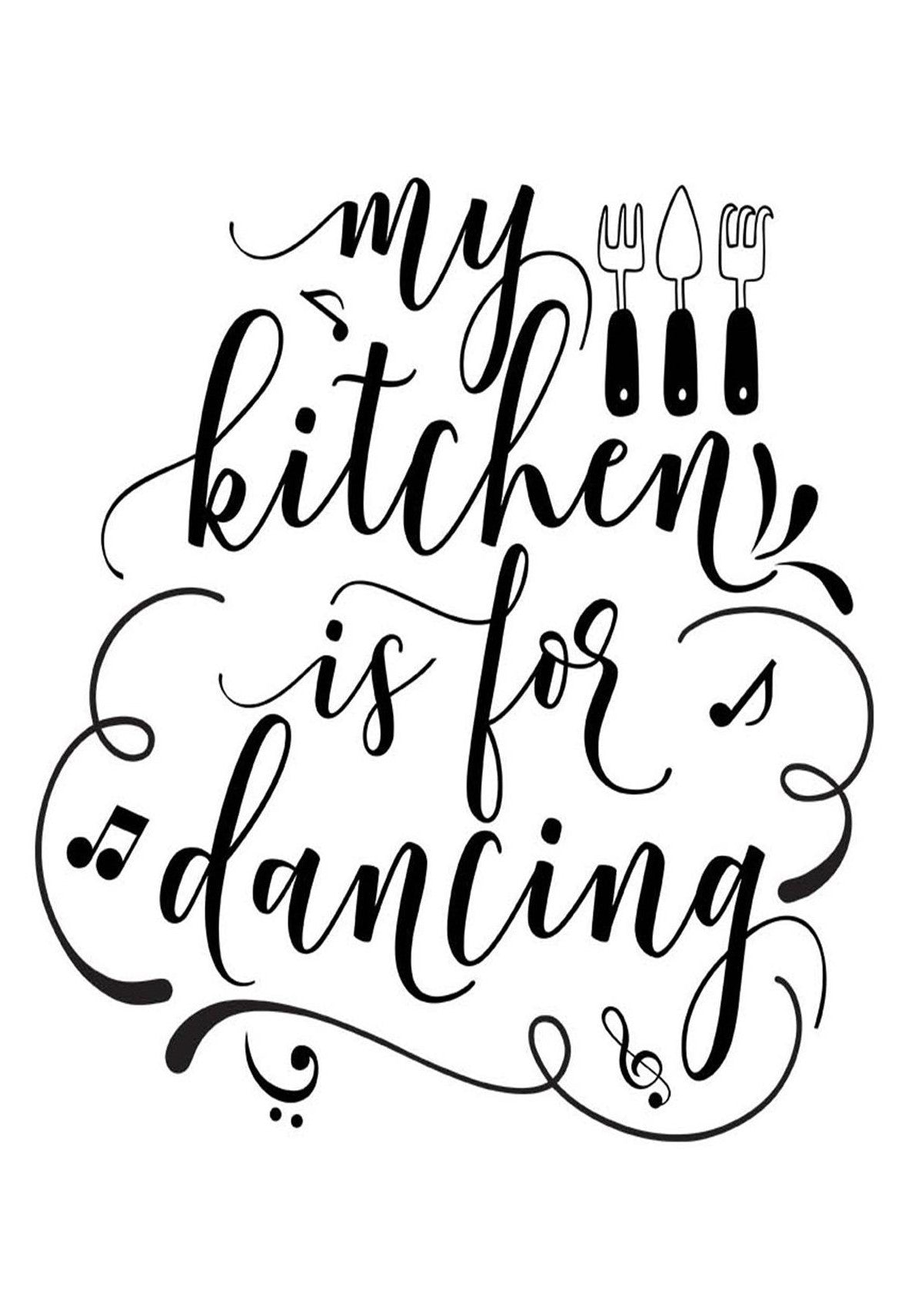 My Kitchen is for Dancing A4 Fun Print Wall Art Home Decor Gift Print Poster