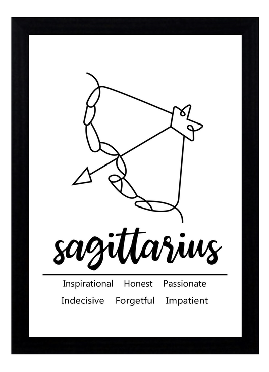 Sagittarius Zodiac Star Sign Traits A4 Poster Sold as the Print Only or in a Choice of Frames…