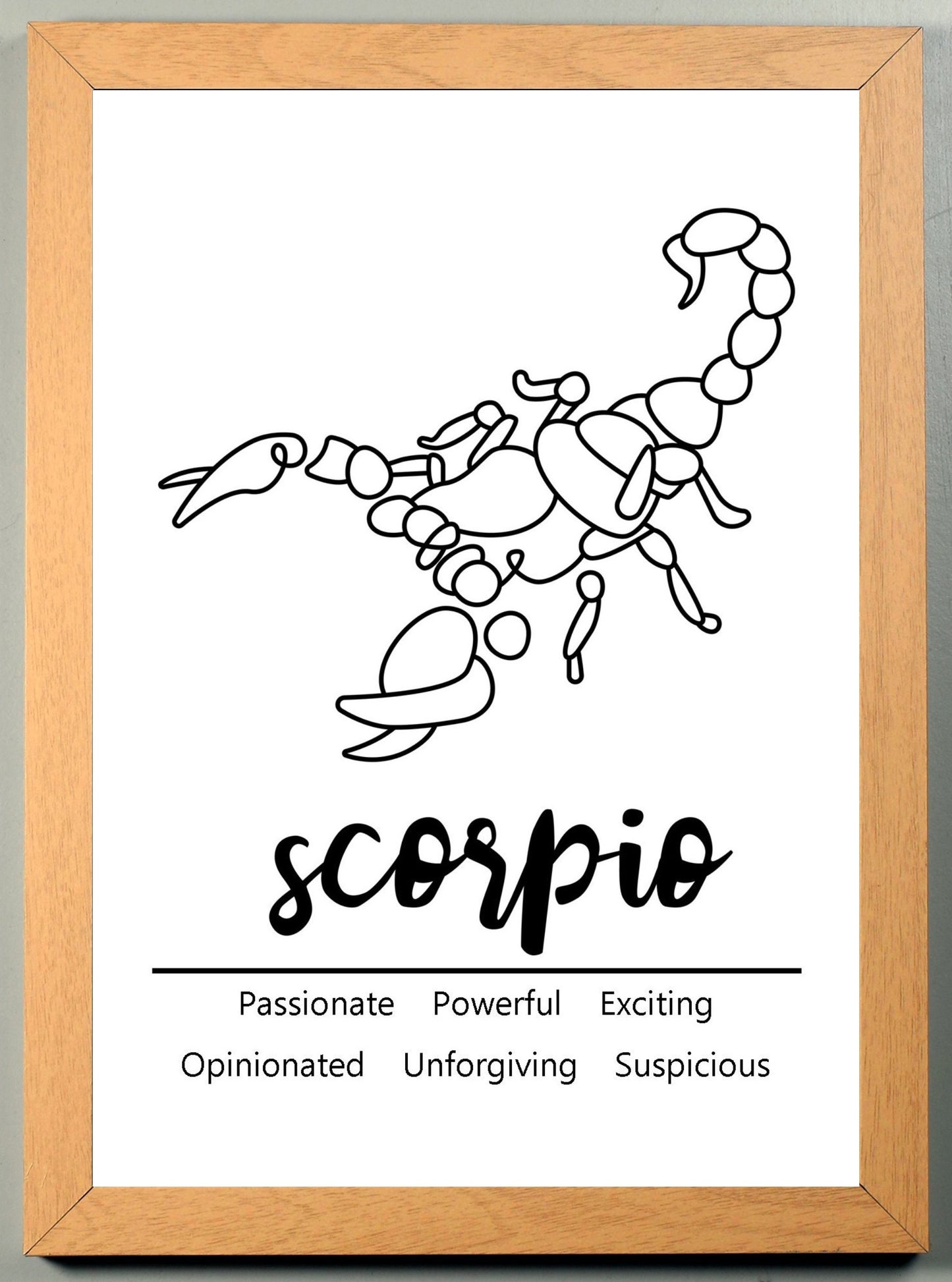 Scorpio Zodiac Star Sign Traits A4 Poster Sold as the Print Only or in a Choice of Frames…
