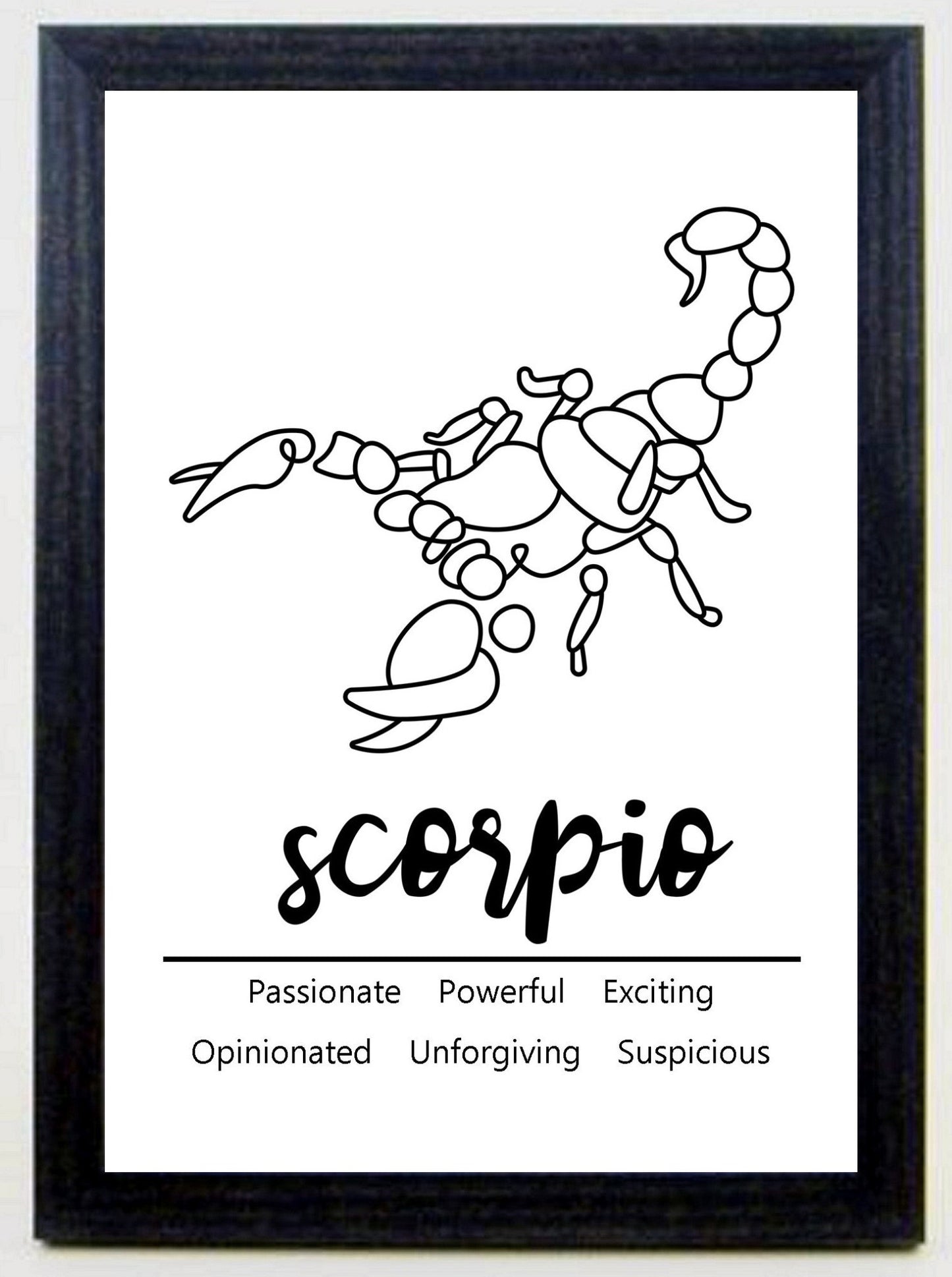 Scorpio Zodiac Star Sign Traits A4 Poster Sold as the Print Only or in a Choice of Frames…