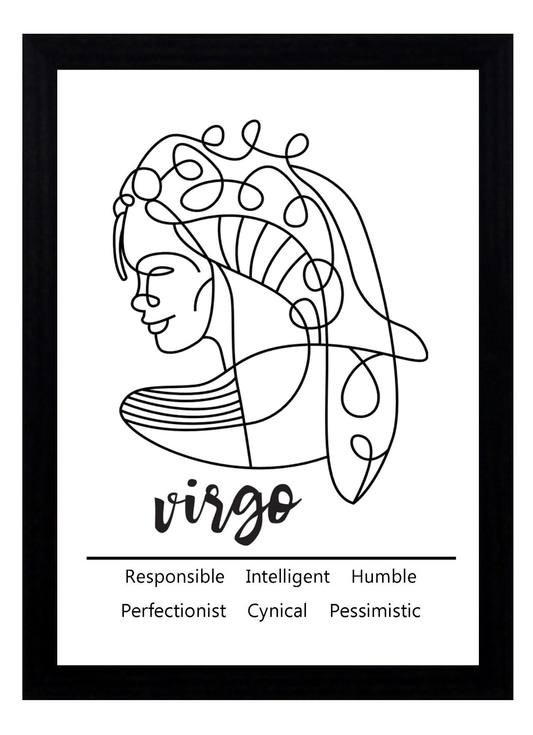 Virgo Zodiac Star Sign Traits A4 Poster Sold as the Print Only or in a Choice of Frames…