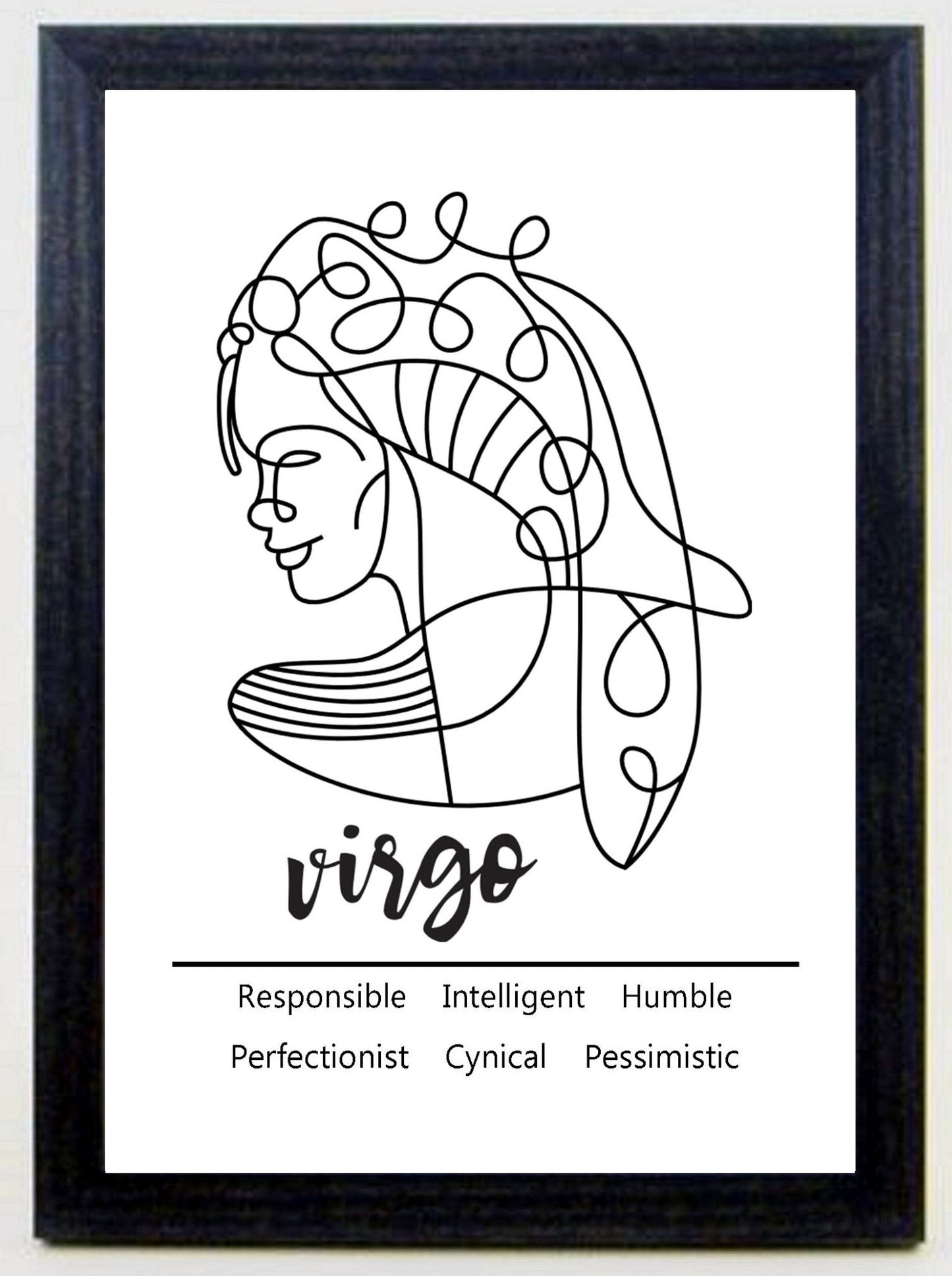 Virgo Zodiac Star Sign Traits A4 Poster Sold as the Print Only or in a Choice of Frames…