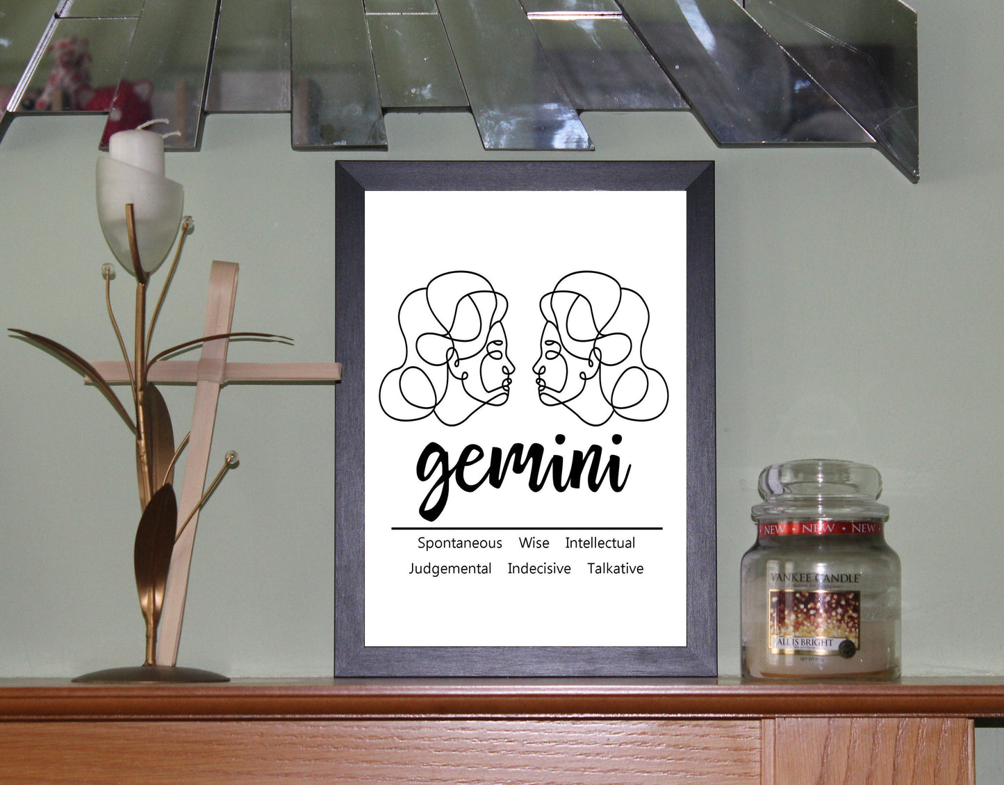 Gemini Zodiac Star Sign Traits A4 Print Poster