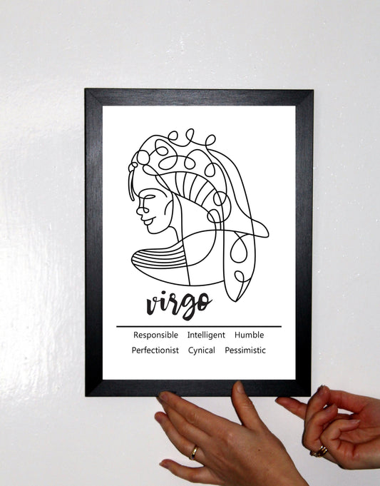 Virgo Zodiac Star Sign Traits A4 Poster Sold as the Print Only or in a Choice of Frames…