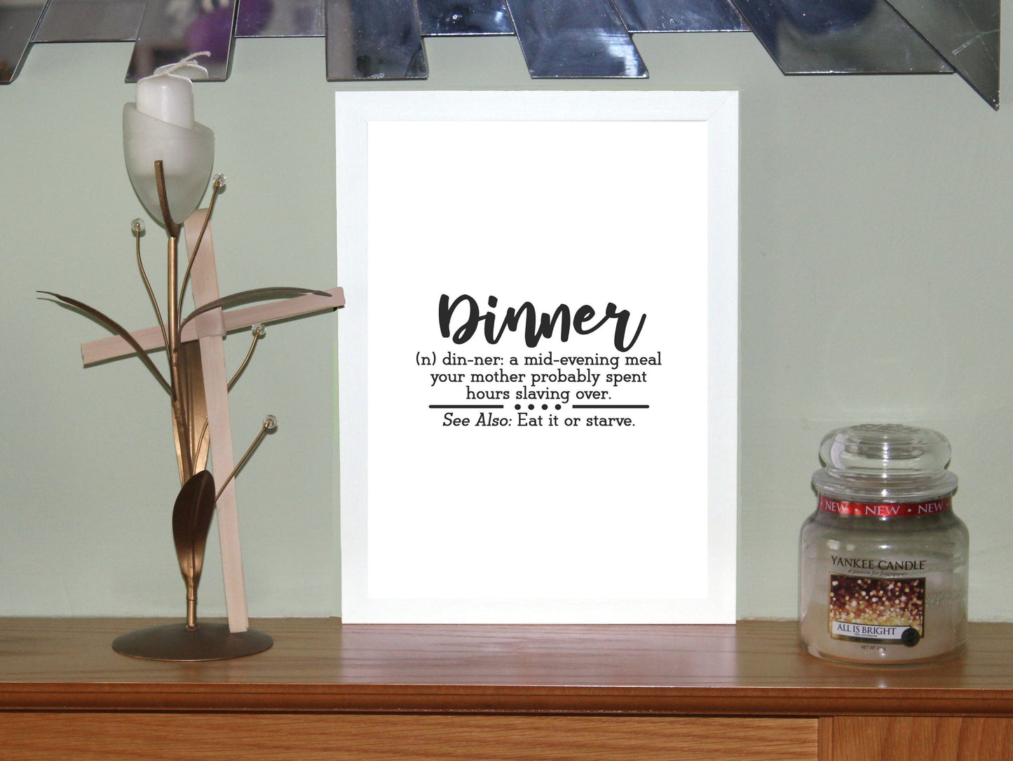 Dinner Definition A4 Fun Print Wall Art Home Decor Gift Print Poster