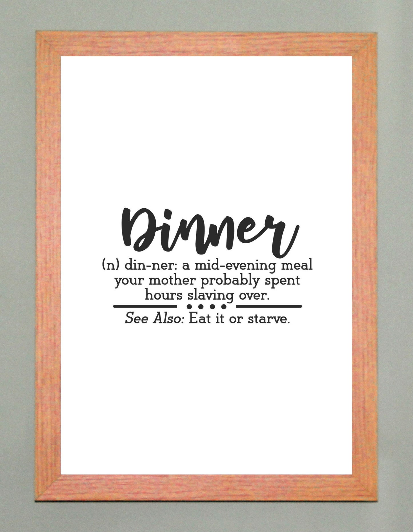 Dinner Definition A4 Fun Print Wall Art Home Decor Gift Print Poster