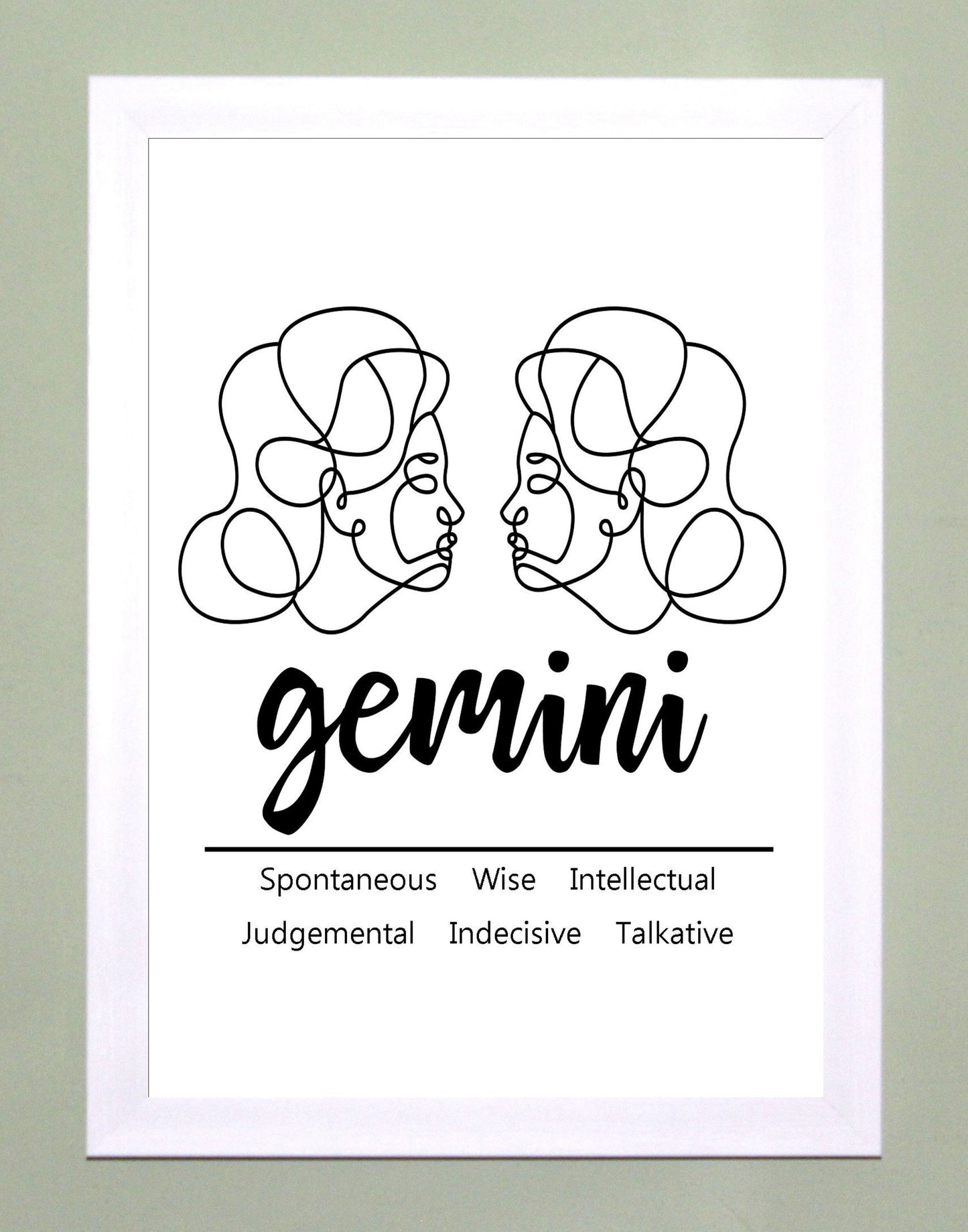 Gemini Zodiac Star Sign Traits A4 Print Poster