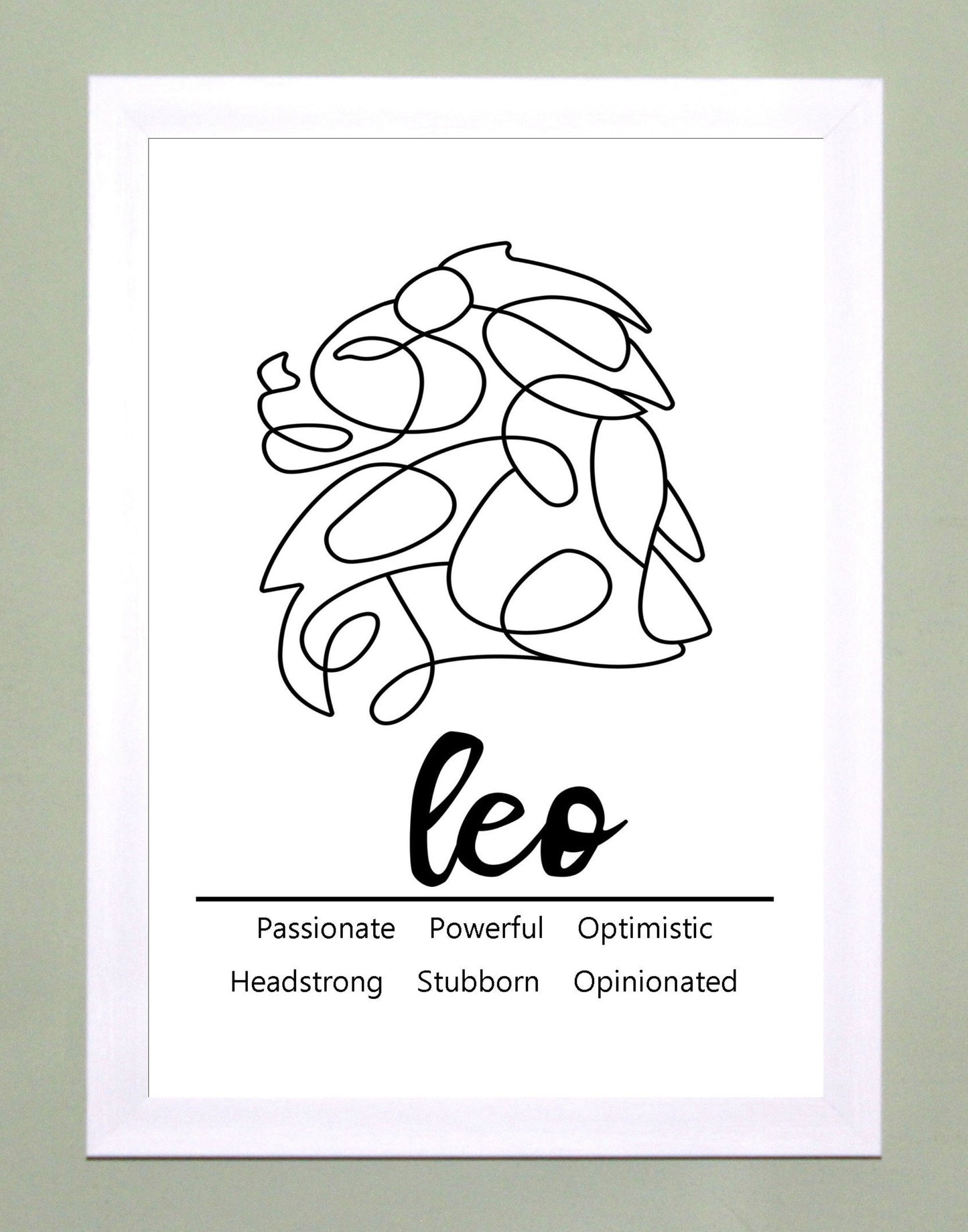 Leo Zodiac Star Sign Traits A4 Print Poster