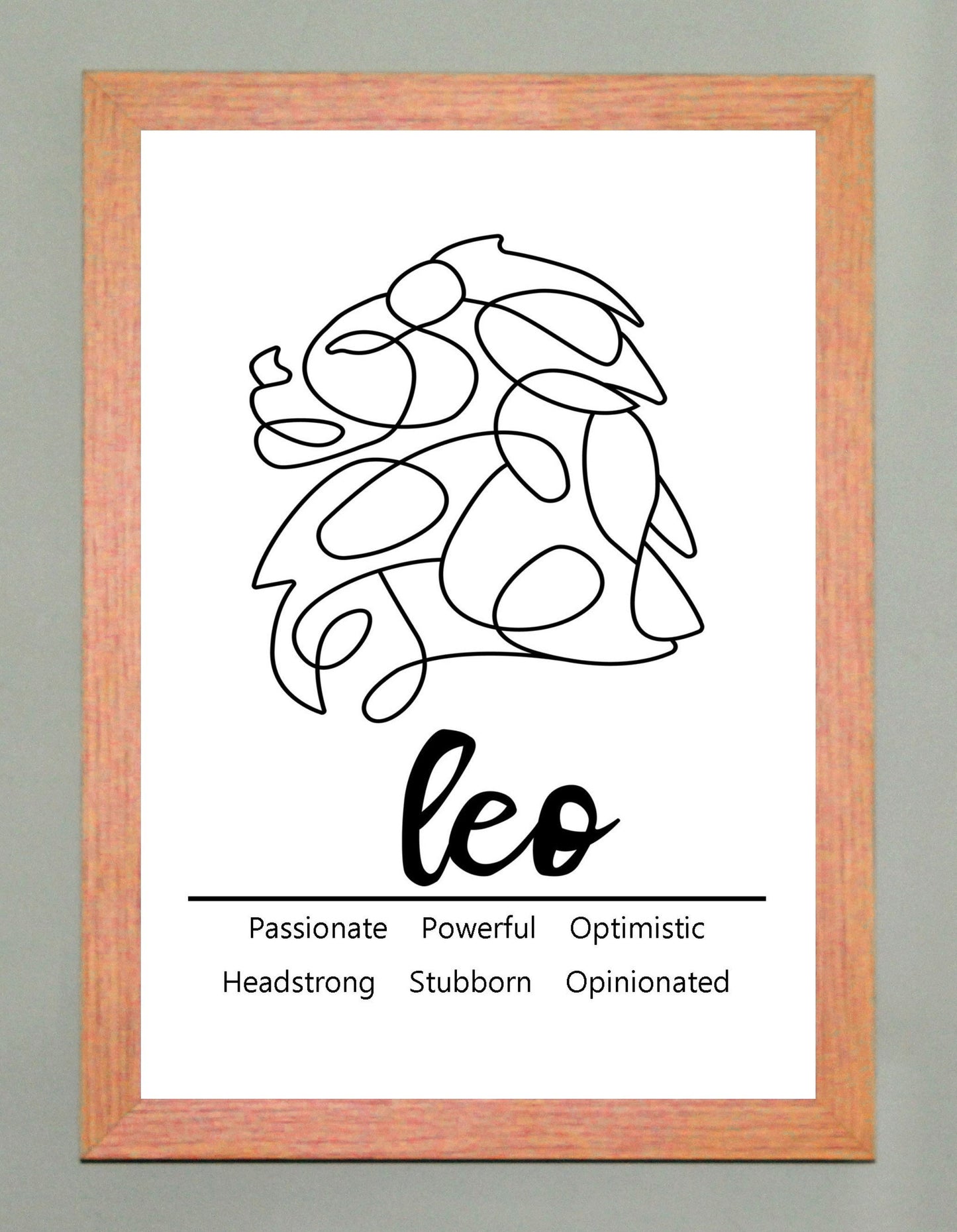 Leo Zodiac Star Sign Traits A4 Print Poster