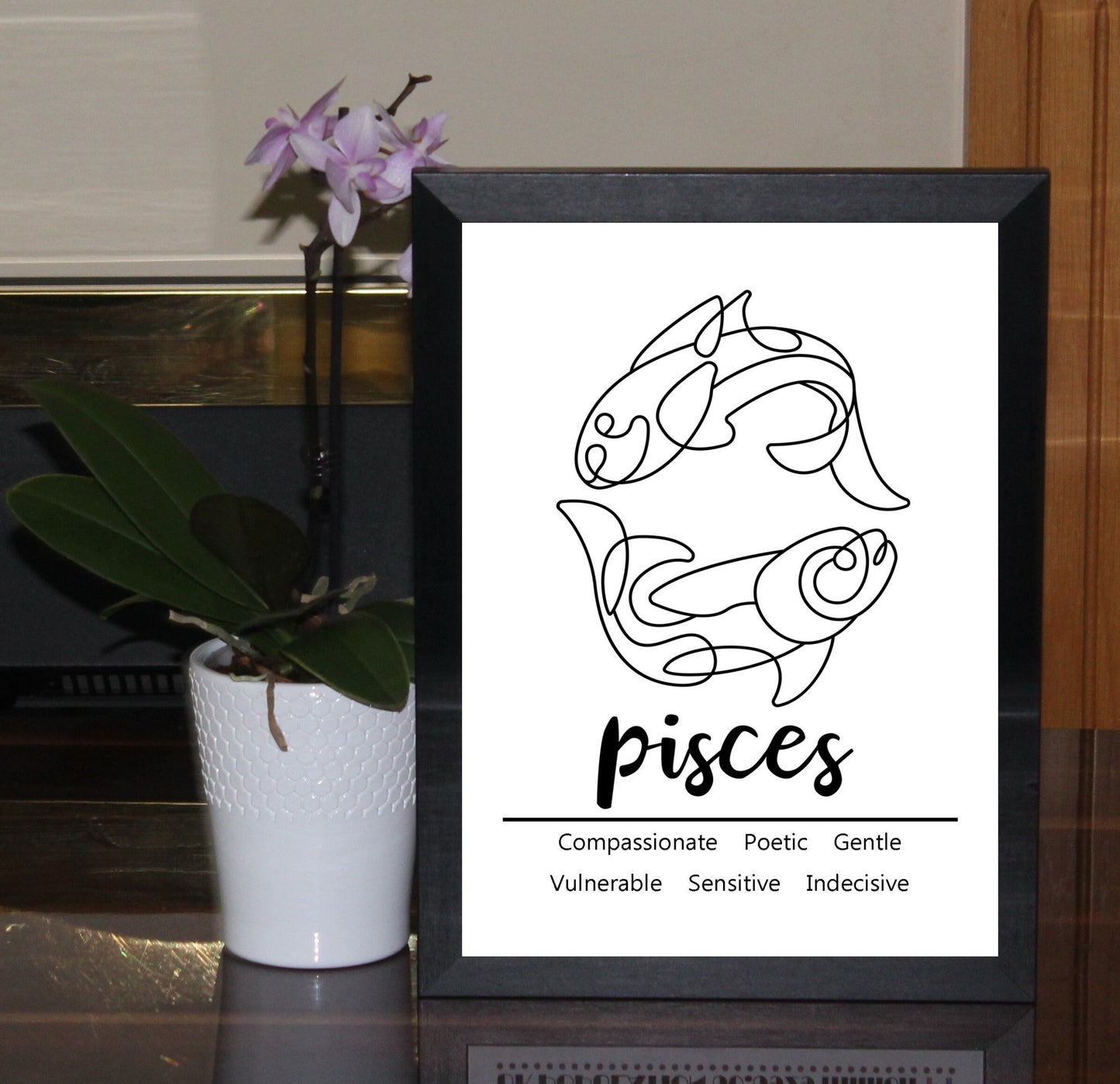 Pisces Zodiac Star Sign Traits A4 Poster Sold as the Print Only or in a Choice of Frames…