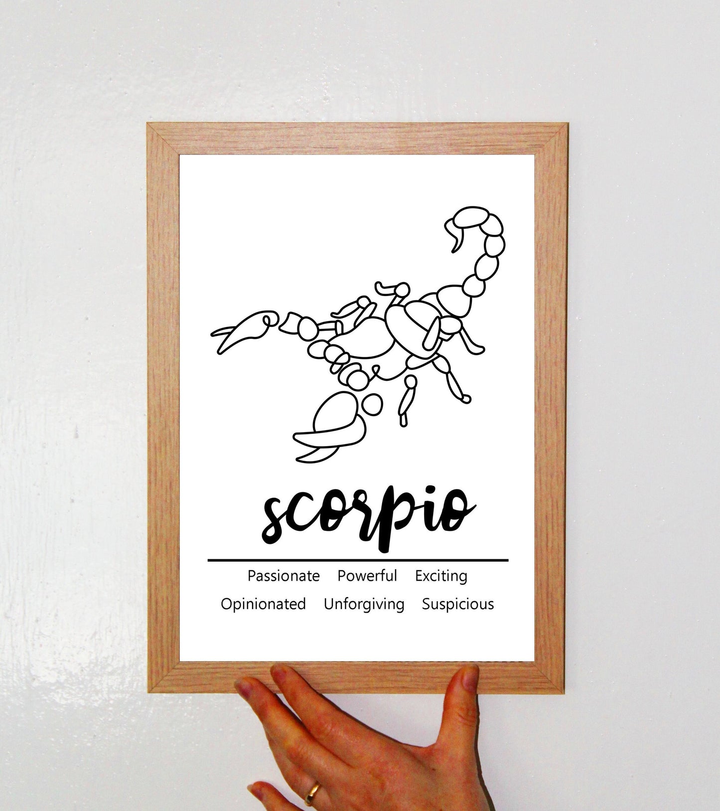 Scorpio Zodiac Star Sign Traits A4 Poster Sold as the Print Only or in a Choice of Frames…